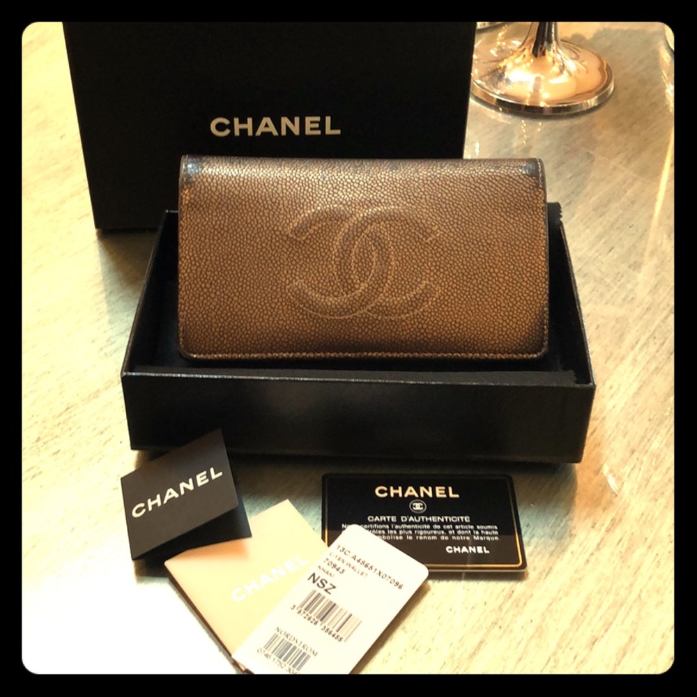 Chanel L-YEN Wallet in khaki color